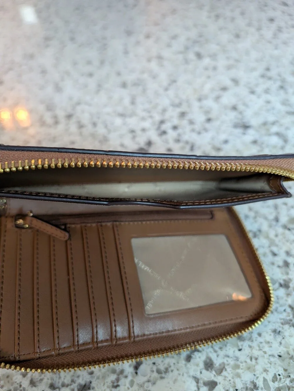 Michael Kors Jet Set Woven Congac Wristlet Wallet